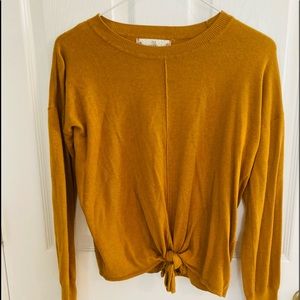 Burnt yellow sweater with tie